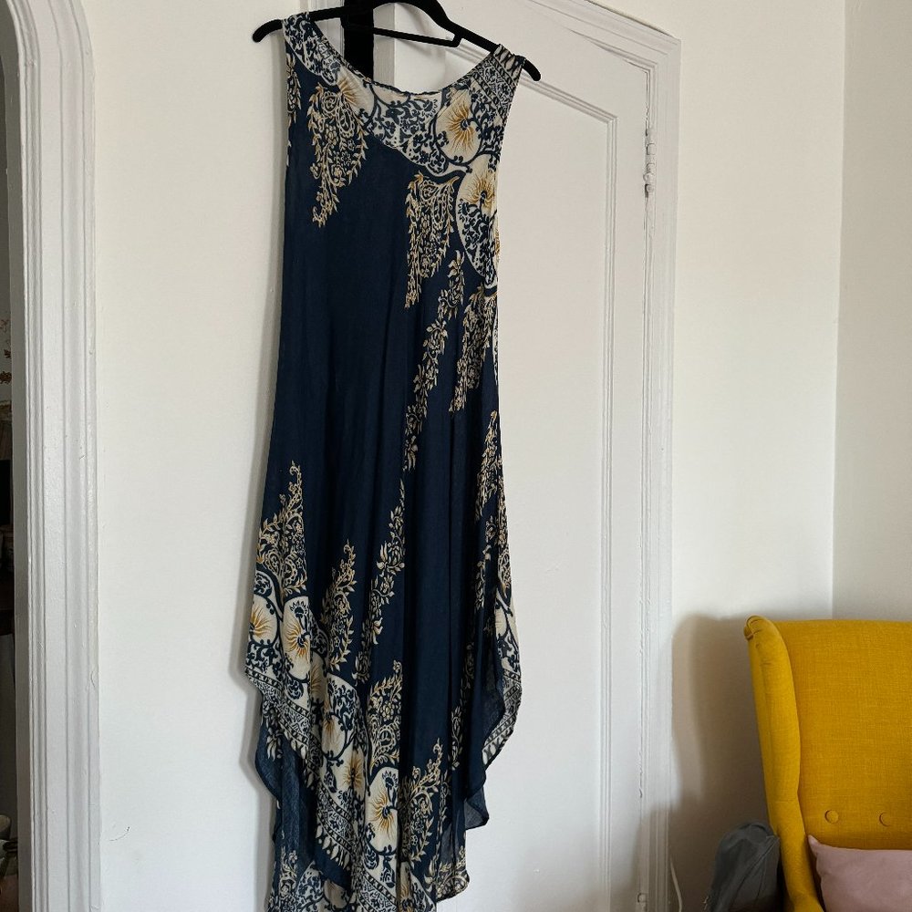 Navy blue flowy maxi dress